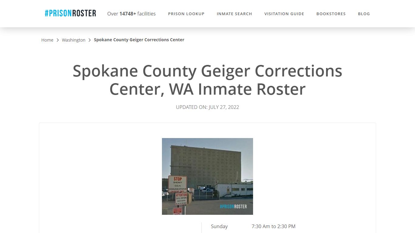 Spokane County Geiger Corrections Center, WA Inmate Roster - Prisonroster